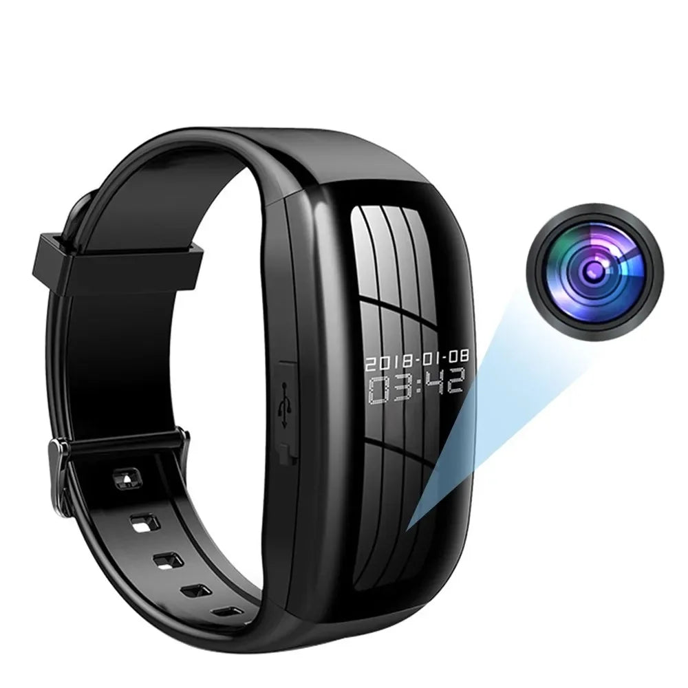 Montre Caméra Espion D5 1080P – Dictaphone Discret, Caméra HD, Bracelet Enregistreur Audio & Vidéo, Mémoire 4 à 256 Go