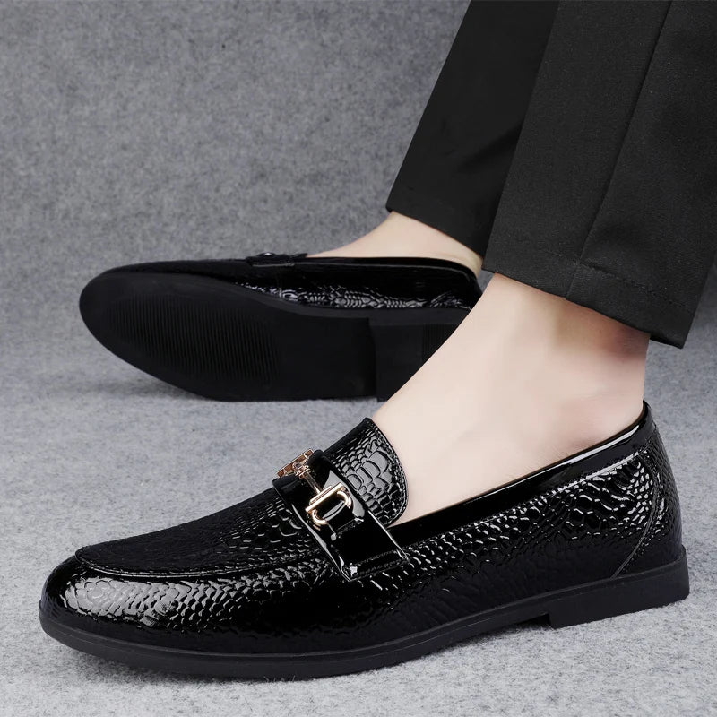 Mocassin Homme Cuir Verni Slip-On – Design Minimaliste, Business & Mariage, EU 39-47 – CLEVI Paris