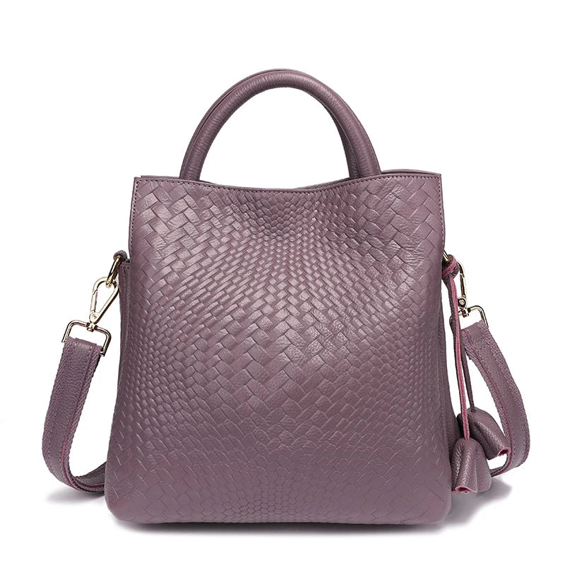 Sac Seau Femme Cuir Véritable Motif Tressé Grande Capacité – CLEVI Paris