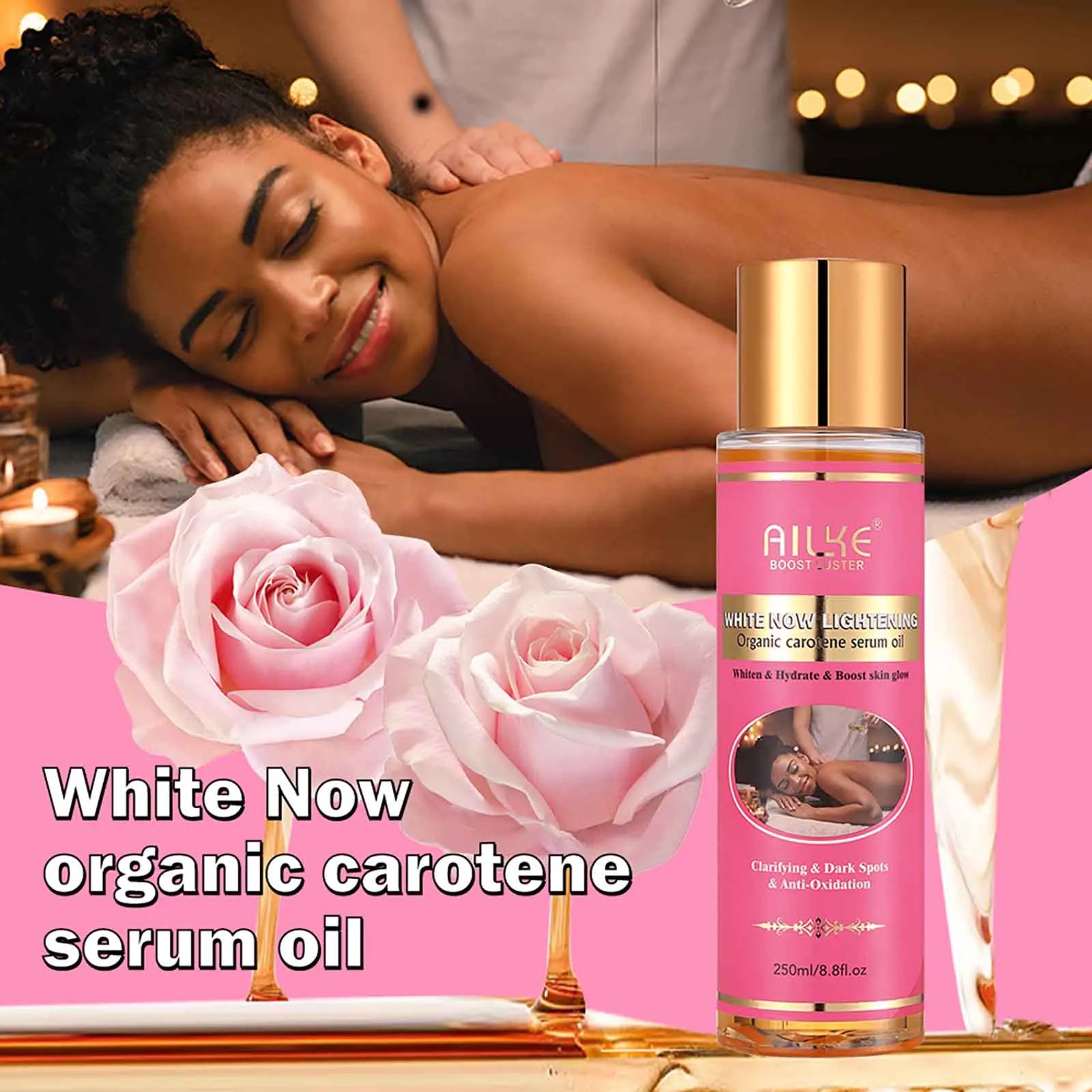 Gamme AHA Premium Rose AILKE – Lotion, Sérum Carotène, Crème & Savon Citron Anti-Taches – CLEVI Paris