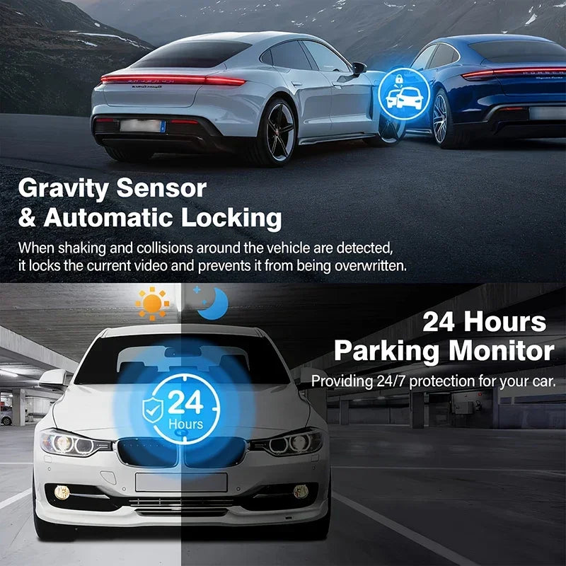 Dashcam 2/3 Canaux 1080p WiFi – Capteur Sony, Vision Nocturne Starlight, G-Sensor, Surveillance Parking – CLEVI Paris