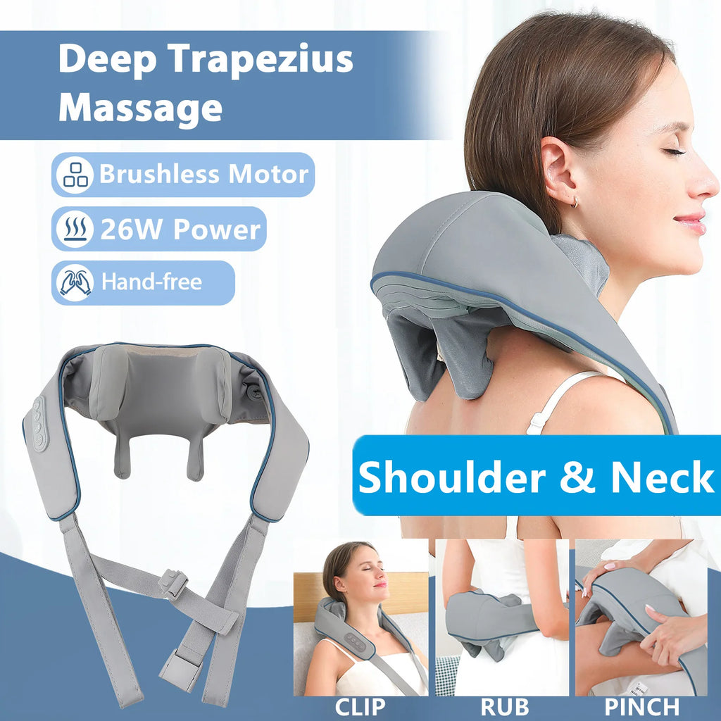 Masseur Nuque & Épaules Sans Fil 20W/26W Trapèze 3D – CLEVI Paris