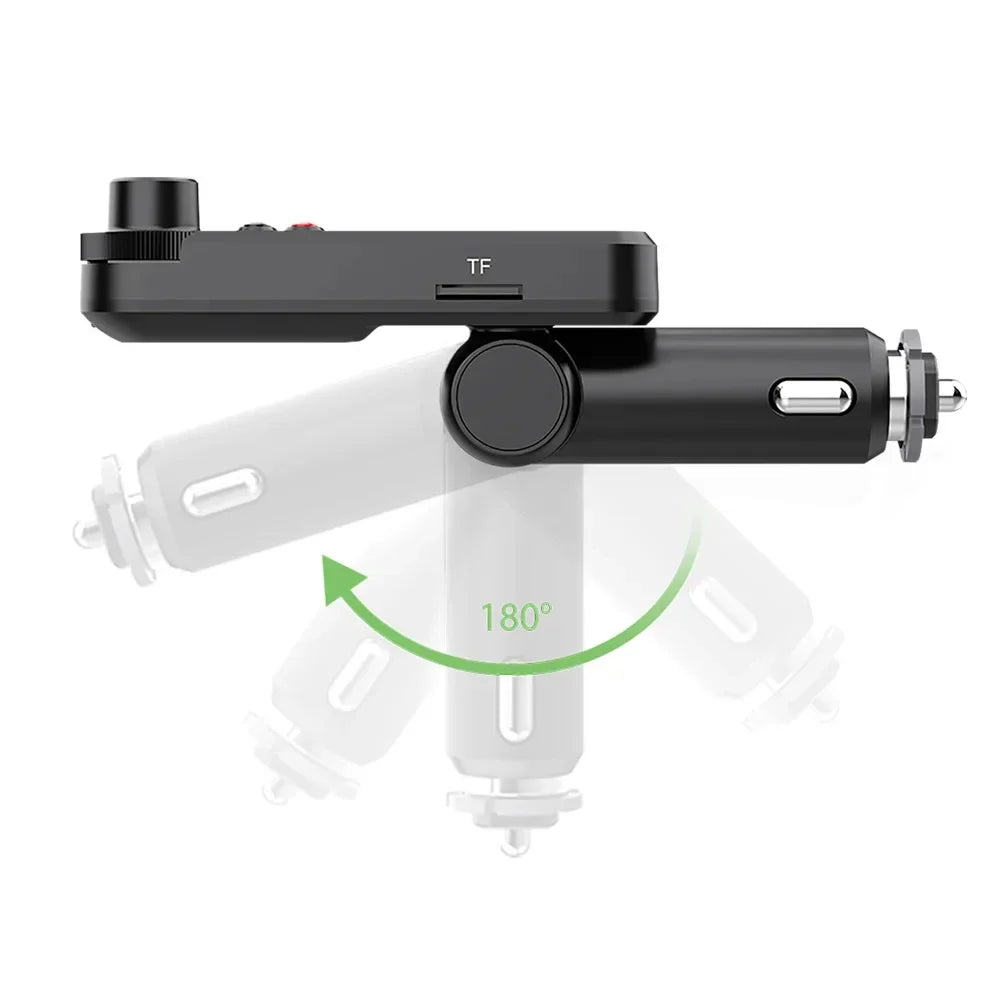Émetteur FM Bluetooth Voiture – Charge Rapide QC3.0 Écran OLED Basses/Aigus MP3 AUX – CLEVI Paris