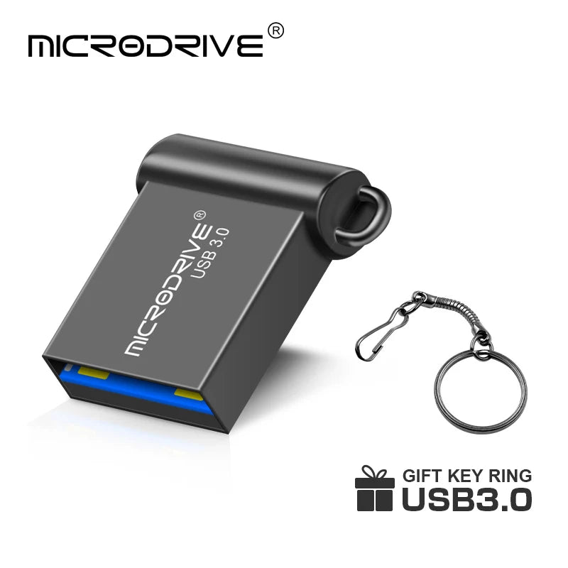 Clé USB 3.0 Mini MicroDrive 16Go 32Go 64Go 128Go Métal Argent Noir – CLEVI Paris