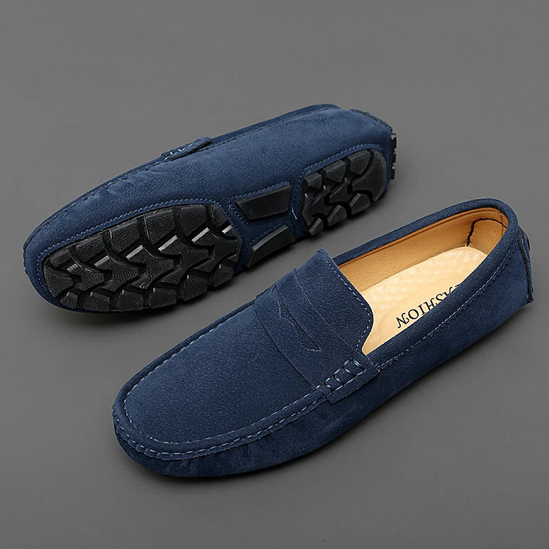 Mocassins Homme Cuir Suédé Yeinshaars – Chaussures Plates Confortables Slip-On – CLEVI Paris