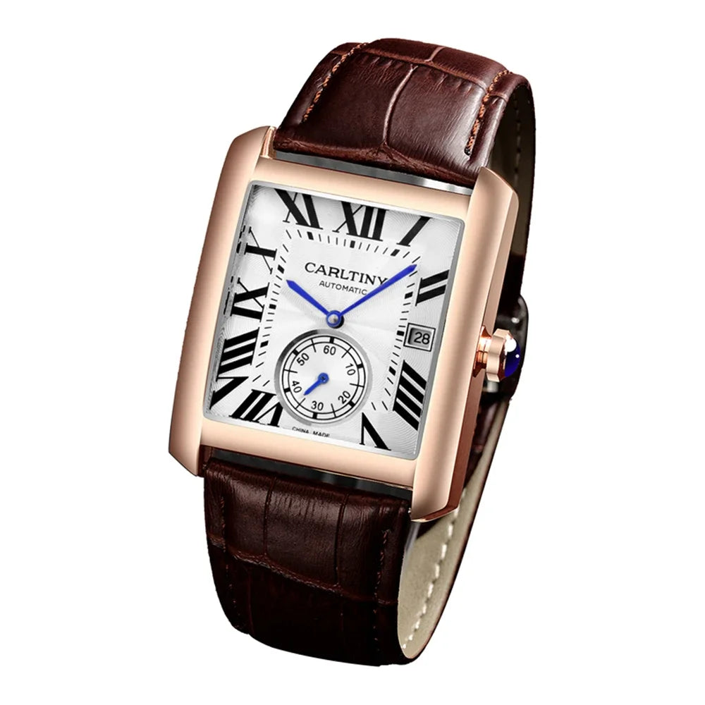 Montre Automatique Homme Rigas – Carrée Acier 316L Mouvement Seagull Verre Saphir 50m – CLEVI Paris