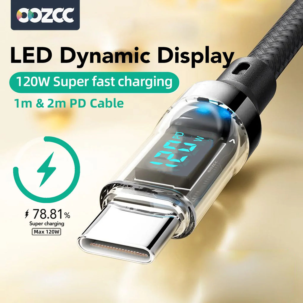 Câble Charge Rapide 120W Affichage LCD USB-C Lightning – CLEVI Paris