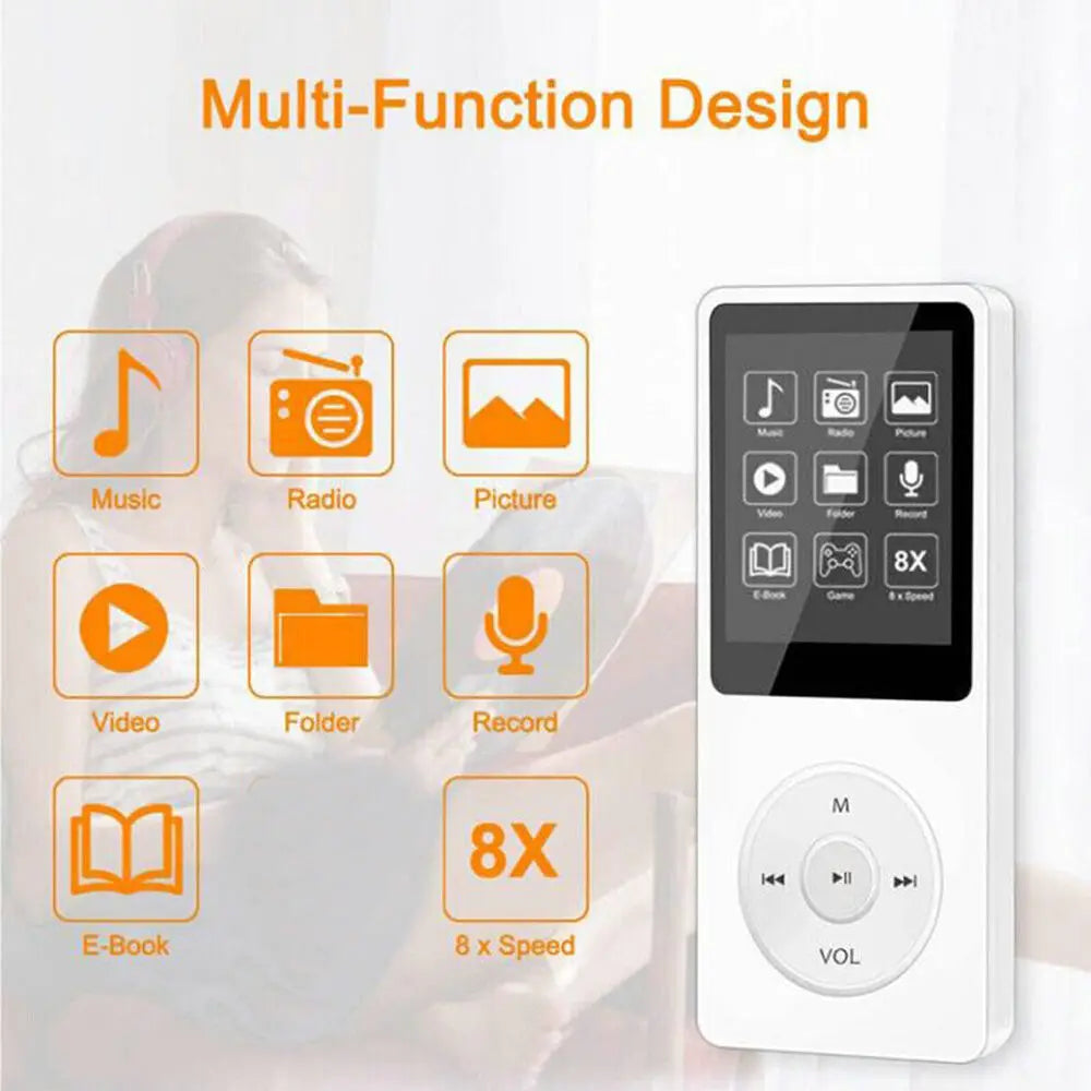 Lecteur MP3 Sport Bluetooth – Mini Walkman MP4, Radio FM & Enregistreur | 128 Go