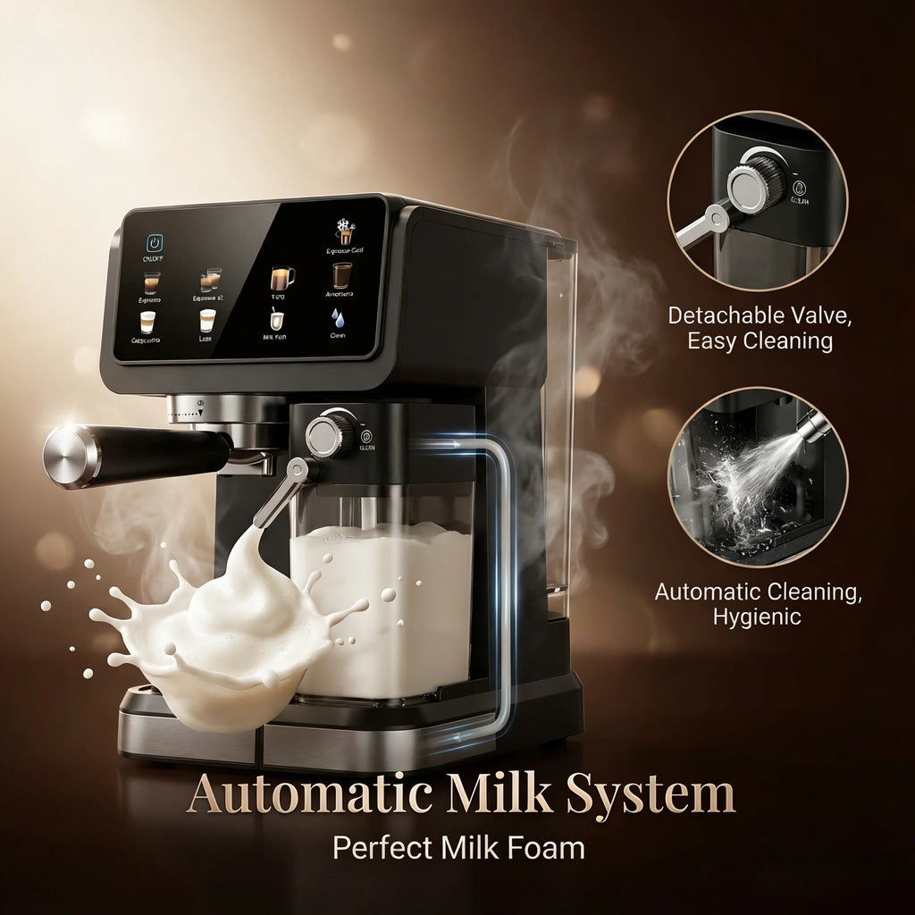 Machine expresso 20 bars, mousseur à lait auto – CLEVI Paris