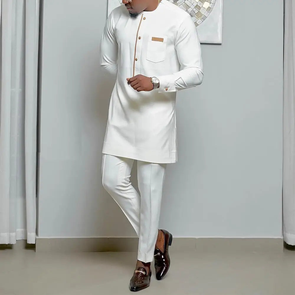 Kaftan Homme 2 Pièces Manches Longues – CLEVI Paris