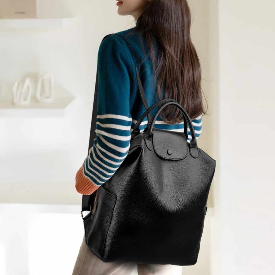 Sac à Dos Cuir Véritable Vachette Femme Vanderwah 3-en-1 Voyage – CLEVI Paris