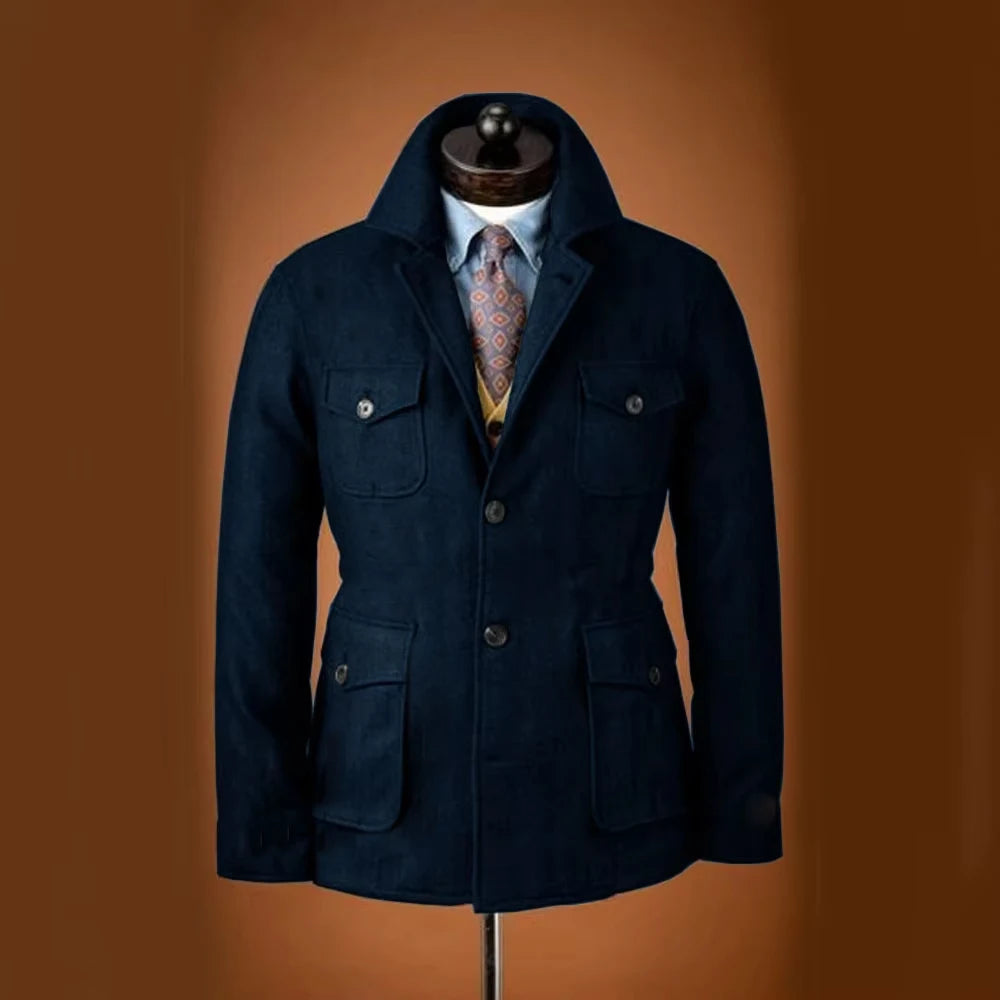 Veste homme en laine mélangée, 4 poches – CLEVI Paris