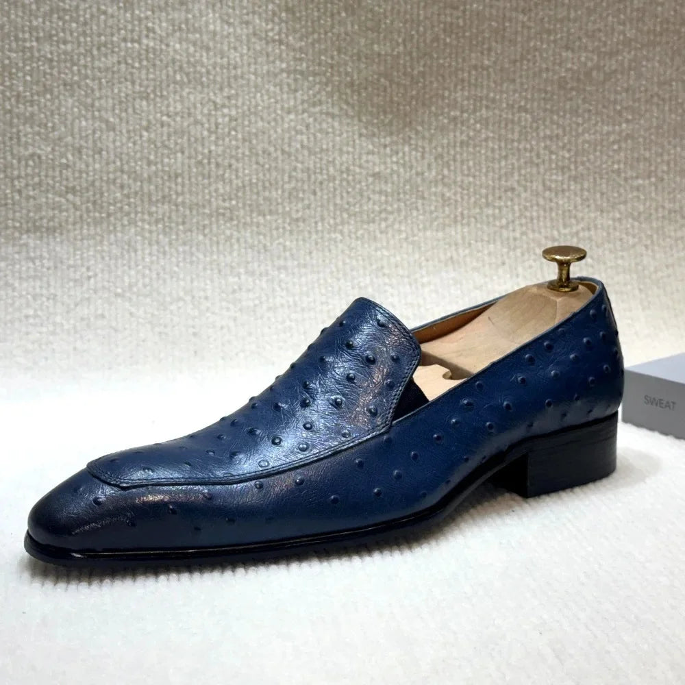 Mocassins Homme Cuir Véritable Bout Pointu Style Autruche Business & Casual – CLEVI Paris