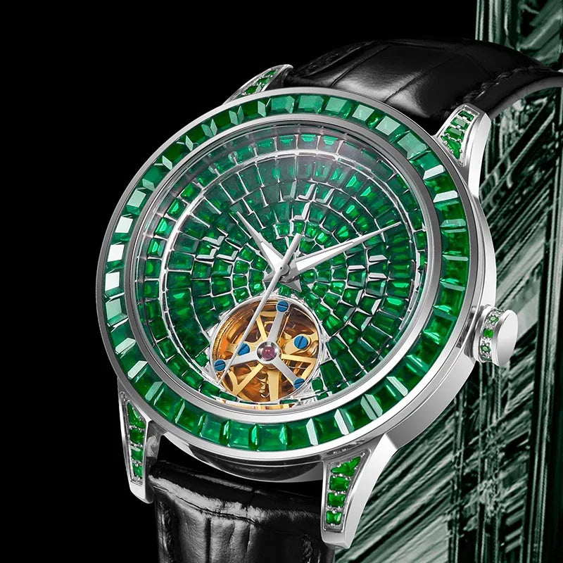 Montre Mécanique Squelette Full Diamond Homme – CLEVI Paris