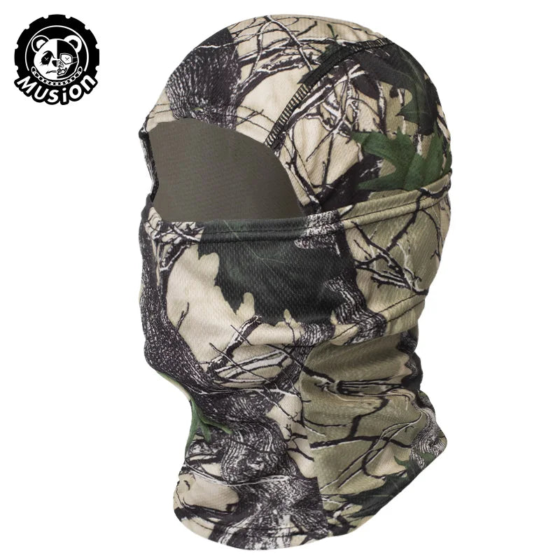 Cagoule Masque Facial Camouflage | Polyester Knit, Cyclisme, Ski, Chasse – CLEVI Paris