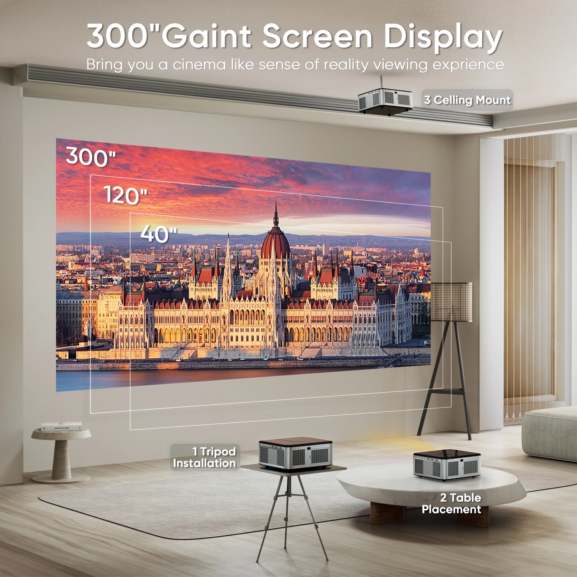 HORLAT T03Max Projecteur Android 1080P 4K 8K 2000 ANSI Autofocus WiFi 5G BT 5.2 HDR10 – CLEVI Paris