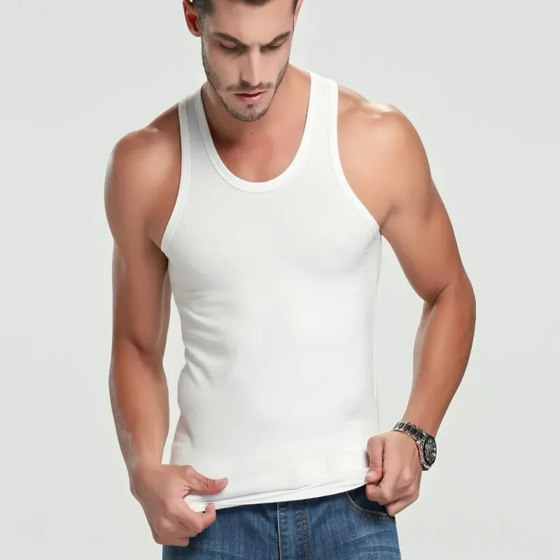 Débardeur Homme 100% Coton Slim Fit – Sport & Fitness, Sans Manches, Lot 1/3/5 Pièces