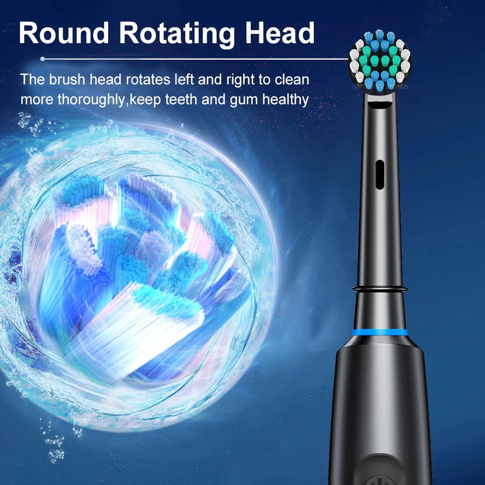 Brosse à Dents Électrique Rotative | 5 Modes Blanchiment IP67 | 30 Jours Autonomie + 4/8 Têtes – CLEVI Paris