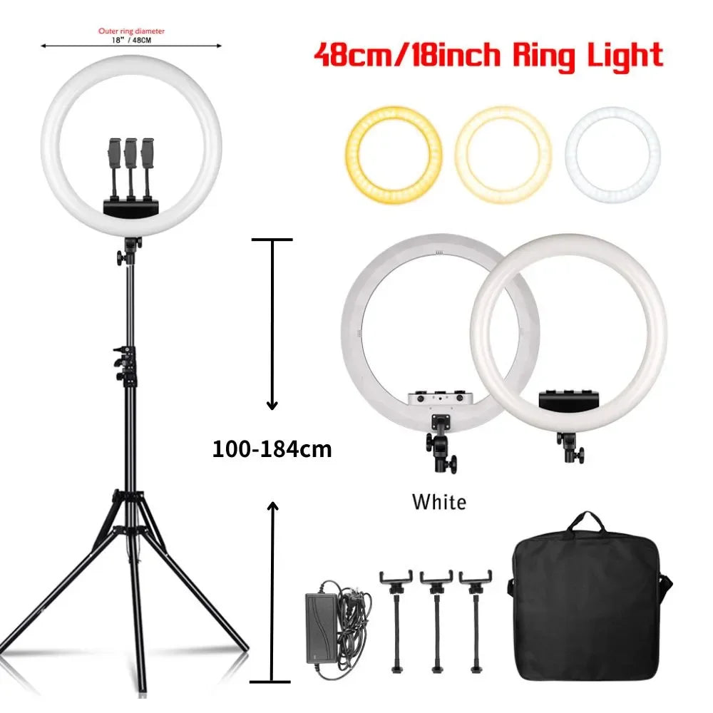 Anneau lumineux LED SH 45 cm, supports au choix – CLEVI Paris