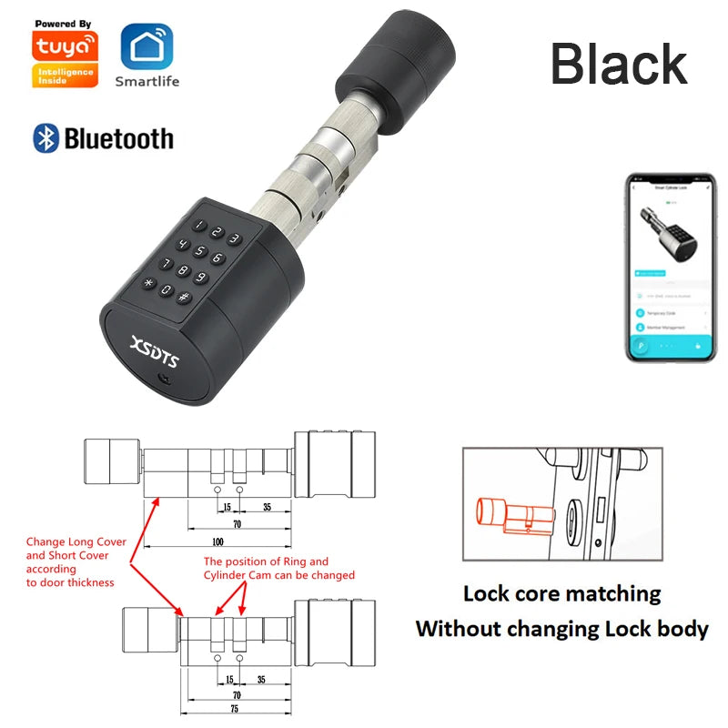 Cylindre Connecté XSDTS SXS-70 Empreinte Digitale Tuya Bluetooth – CLEVI Paris