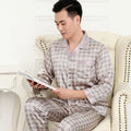 Pyjama Homme 2 Pièces Soie de Glace Satin Col Rabattu Manches Longues Style Luxe Imprimé Printemps Été – CLEVI Paris