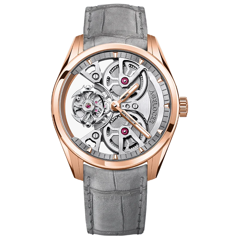 Montre Homme Flying Tourbillon Double Barillet Balancier Libre Design Manta Agelocer Cal.A9301 – CLEVI Paris