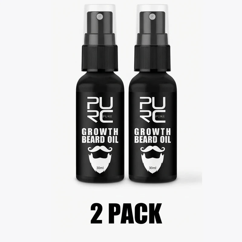 Huile de Croissance Barbe PURC | Stimule les Follicules, Barbe Plus Fournie & Douce | 30ml Homme – CLEVI Paris