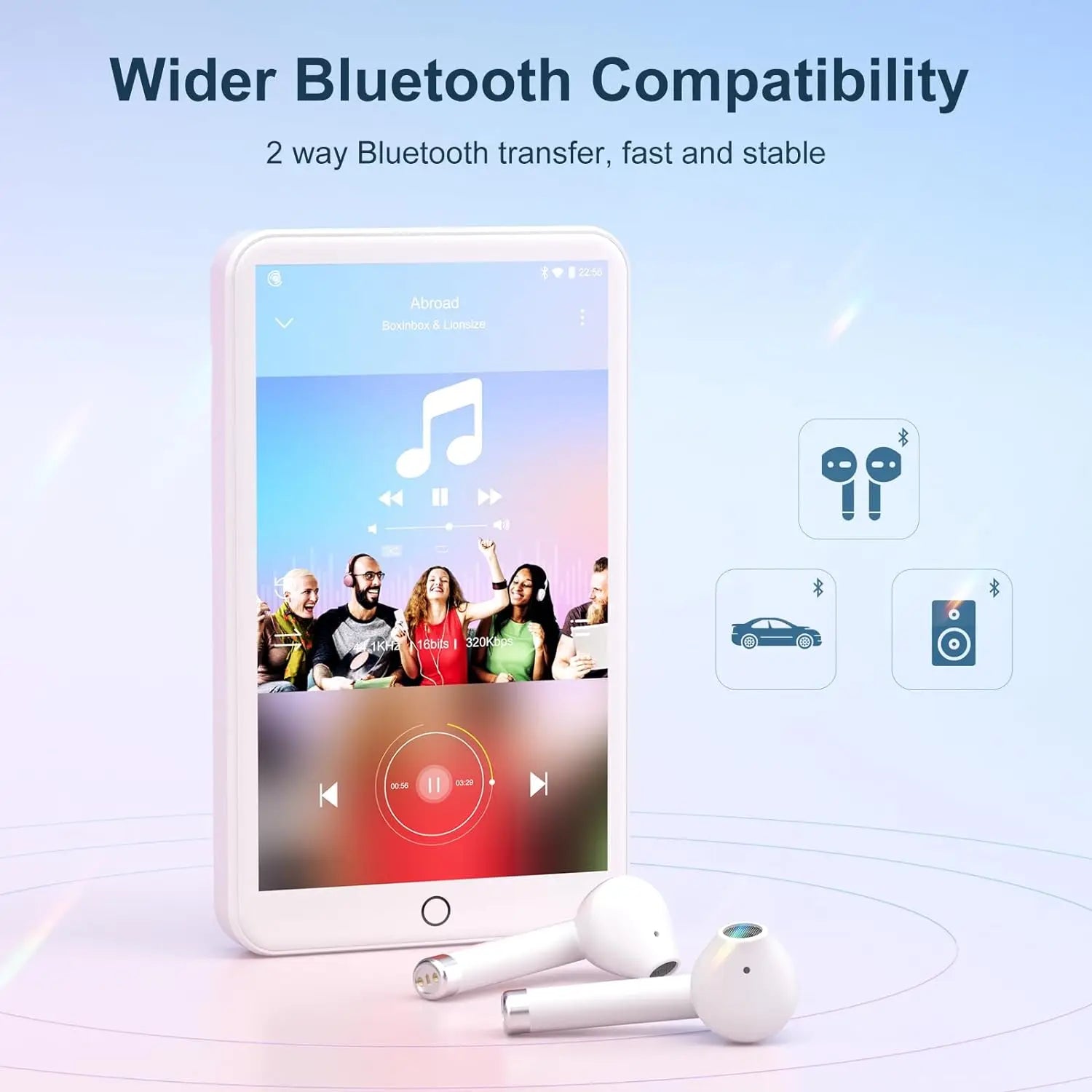 MECHEN H1 Pro Lecteur MP3/MP4 Android 9.0 WiFi Bluetooth Spotify Écran 4" 50h – CLEVI Paris