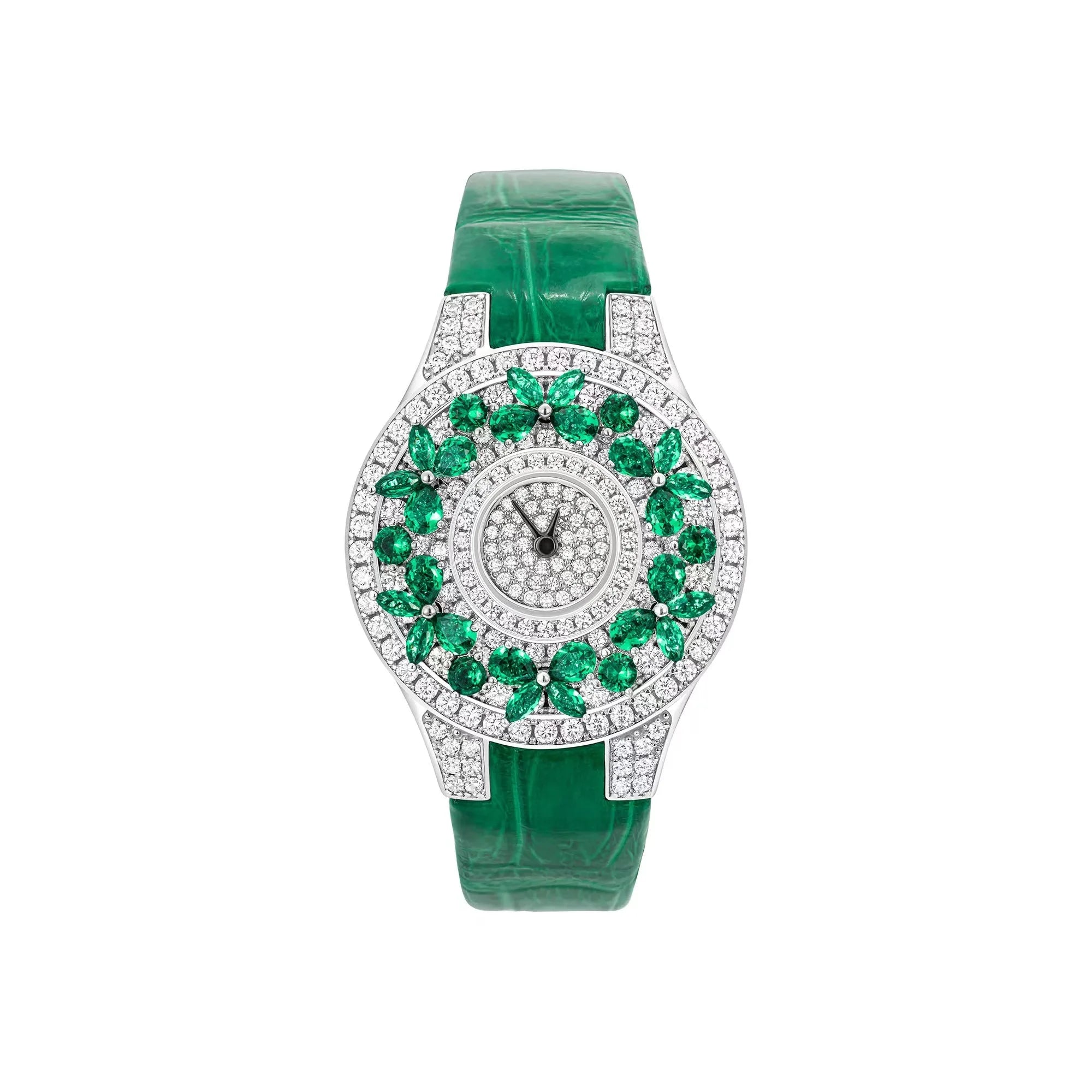Montre Femme RUIYI Luxe – Zircon Diamant Simulé Bracelet Cuir Quartz 32mm
