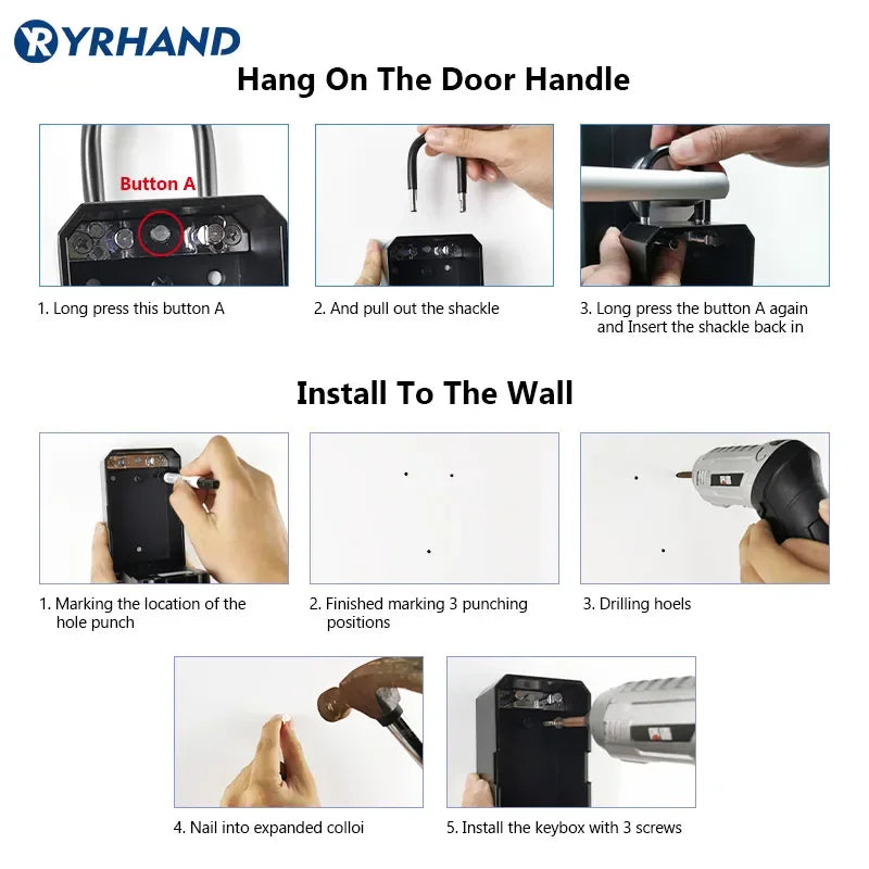 Boîte à Clés Connectée YRHAND K3 Empreinte Digitale Tuya WiFi – CLEVI Paris