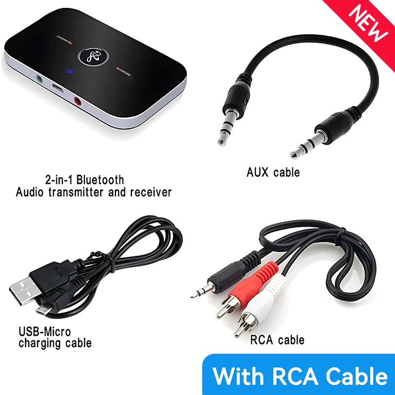 Adaptateur Bluetooth 5.3 Audio 2-en-1 – Transmetteur & Récepteur AUX / RCA