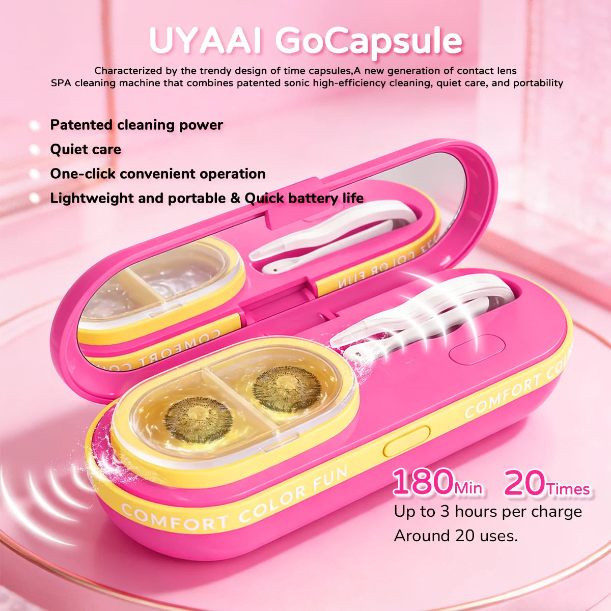 Kit Entretien Lentilles de Contact UYAAI | Solution, Nettoyeur & Outil de Pose | Unisexe – CLEVI Paris