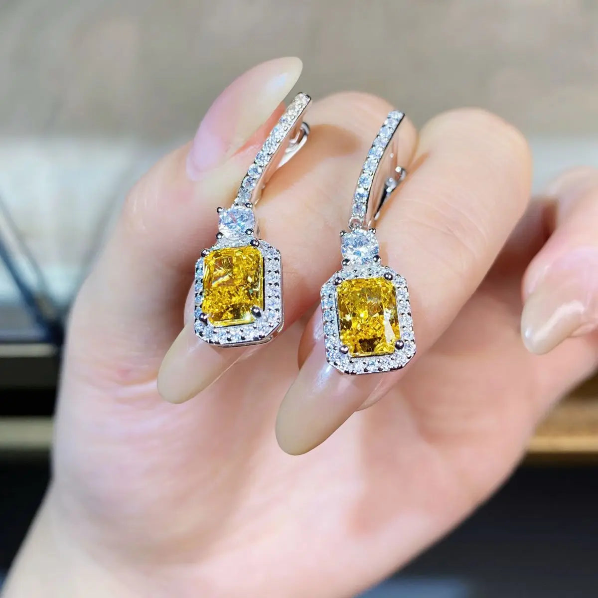 Boucles d'Oreilles Clous Diamant PT950 Ice Flower – CLEVI Paris