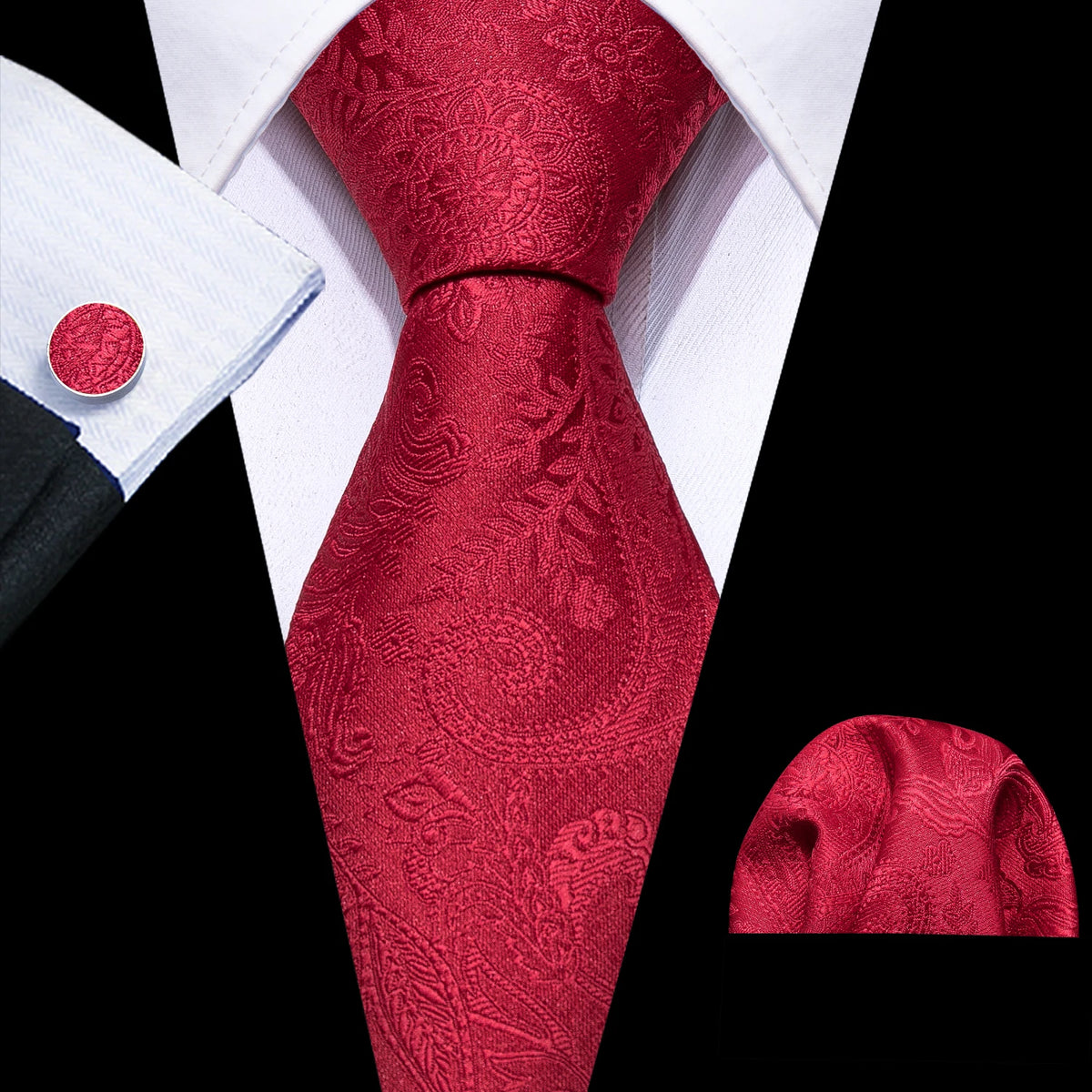 Coffret cravate homme paisley, pochette et boutons – CLEVI Paris