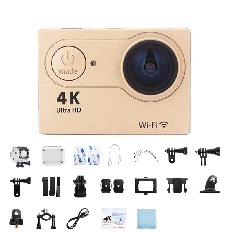 Caméra Action 4K Fomscvka – 1080P/60fps, WiFi, Étanche, Écran 2", Télécommande, 8 Coloris, microSD en Option