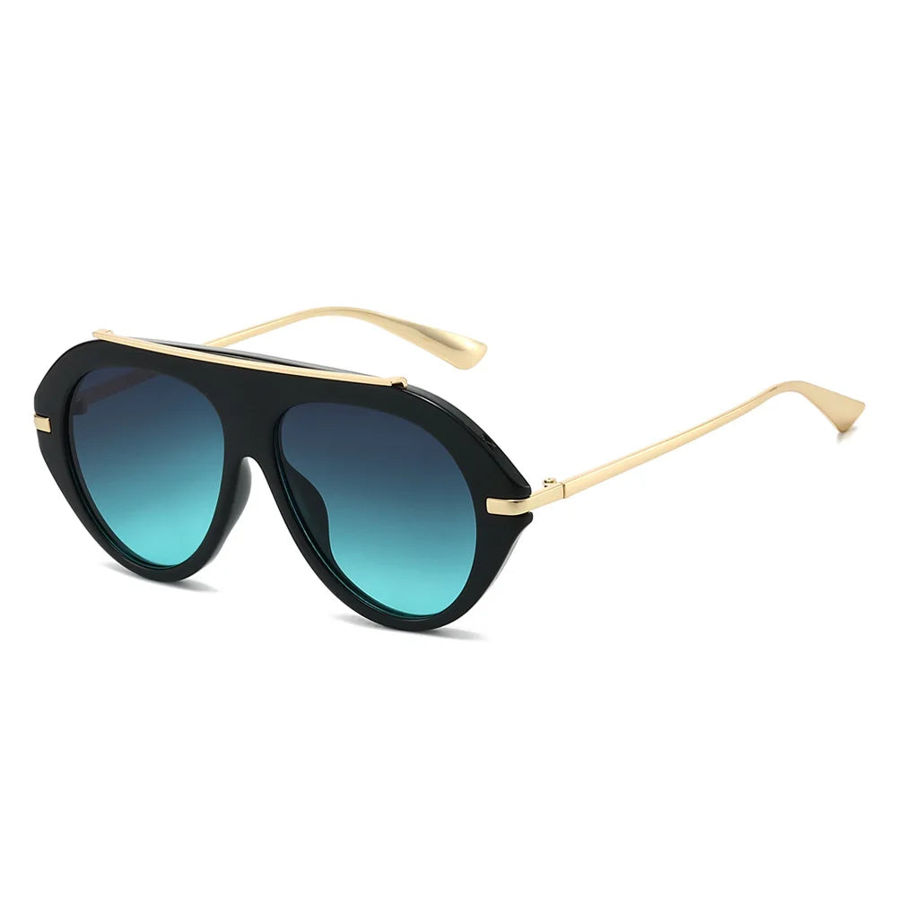 Lunettes de Soleil Oversize Pilot Rétro 70s Monture Métal Dorée UV400 Unisexe – CLEVI Paris