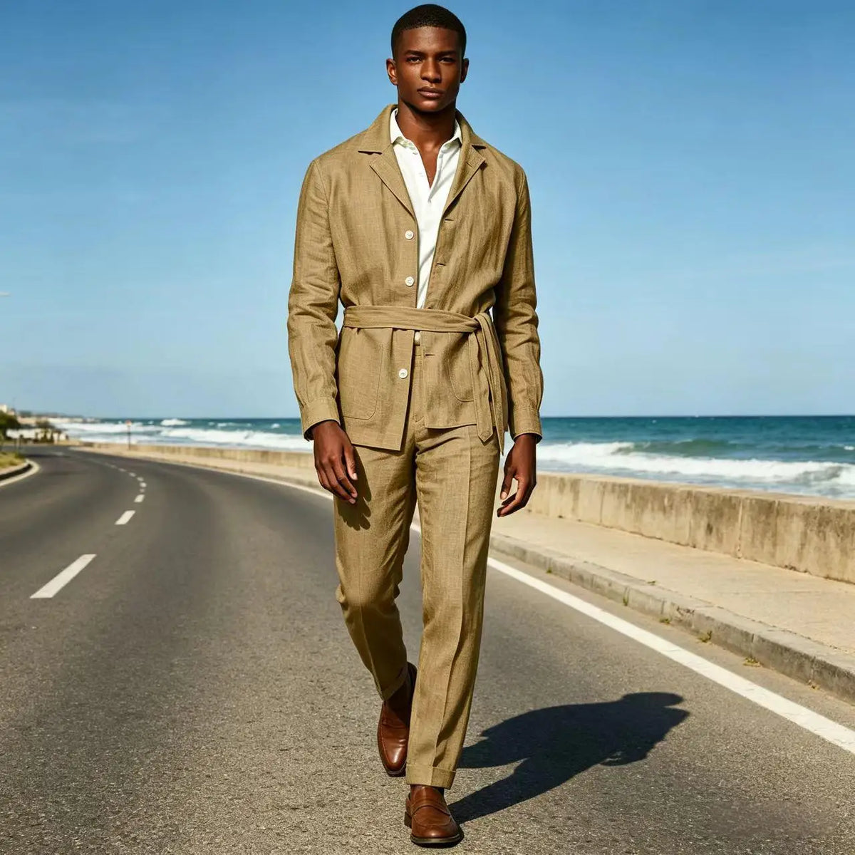 Costume lin-coton homme 2 pièces – CLEVI Paris