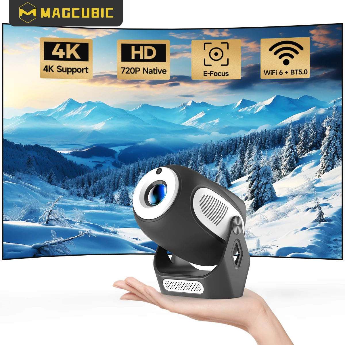 Magcubic HY300X Projecteur Panda Android 11 720P 4K 300 ANSI Mise au Point Électrique WiFi 6 – CLEVI Paris