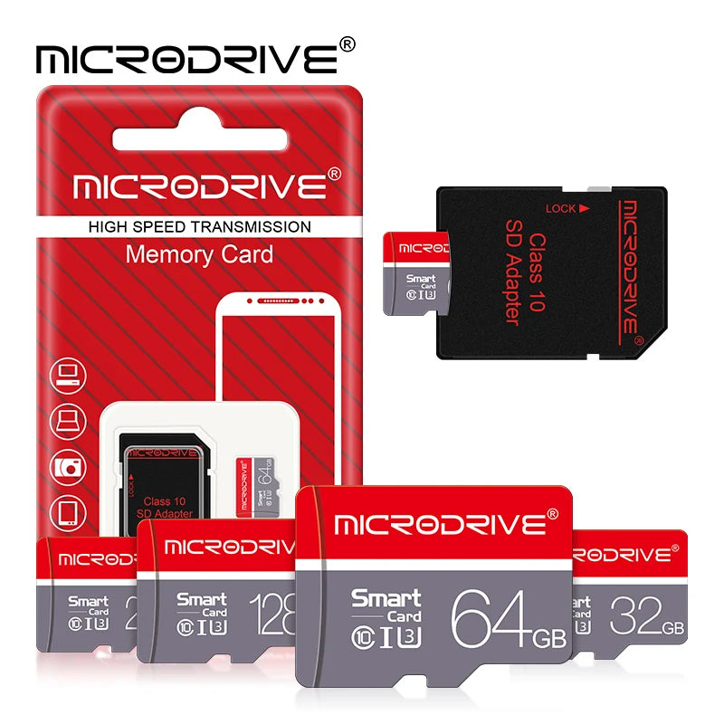 Carte Mémoire Micro SD MicroDrive | Class 10 U3 V30 A1, 8–256 Go, Smartphone Caméra Dashcam – CLEVI Paris
