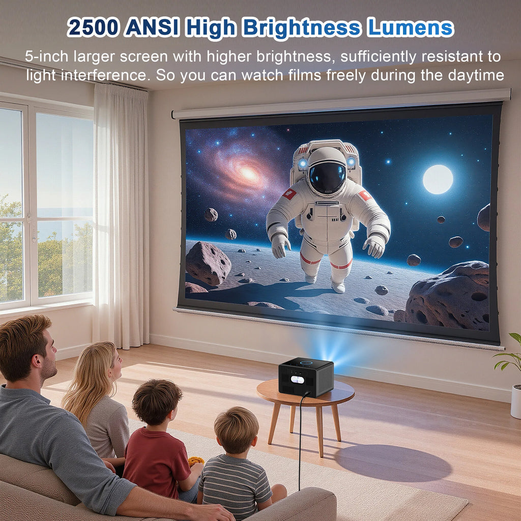 HORLAT X04 GTV Projecteur Google TV Android 14 1080P 4K 3500 ANSI Optique Fermée WiFi 6 BT 5.4 Son 30W – CLEVI Paris