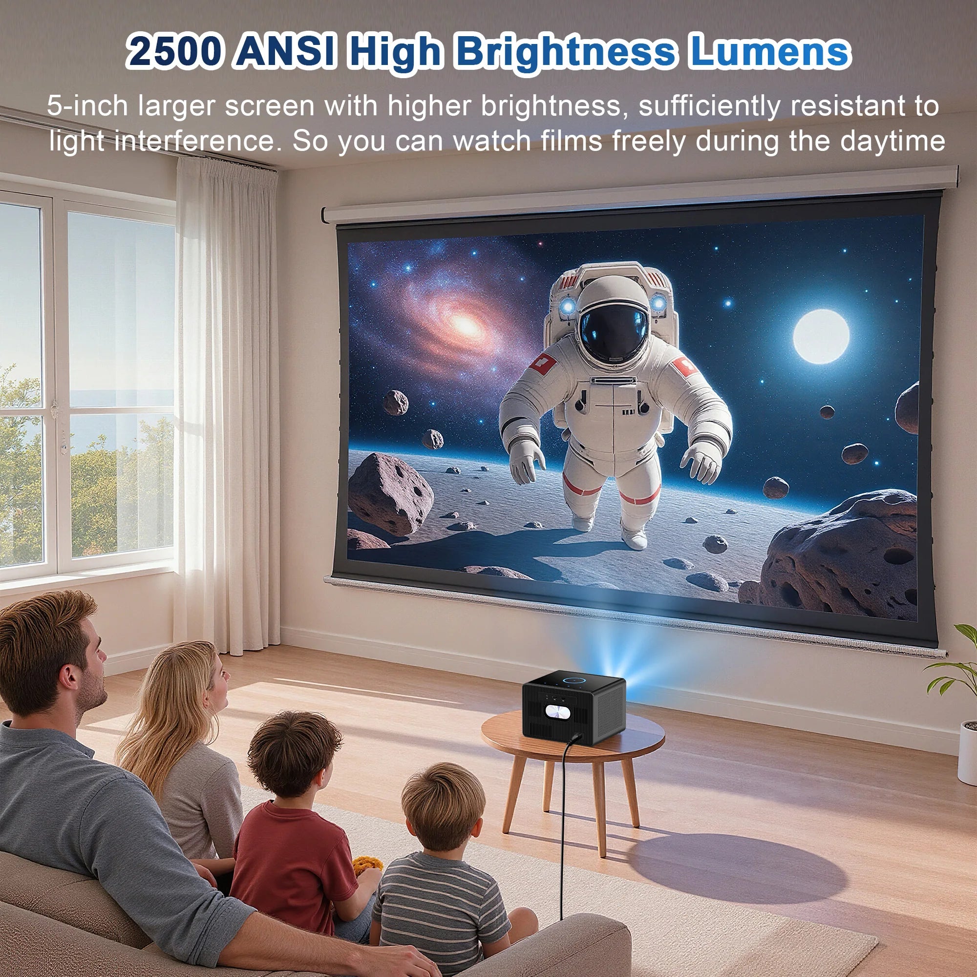 HORLAT X04 GTV Projecteur Google TV Android 14 1080P 4K 3500 ANSI Optique Fermée WiFi 6 BT 5.4 Son 30W – CLEVI Paris