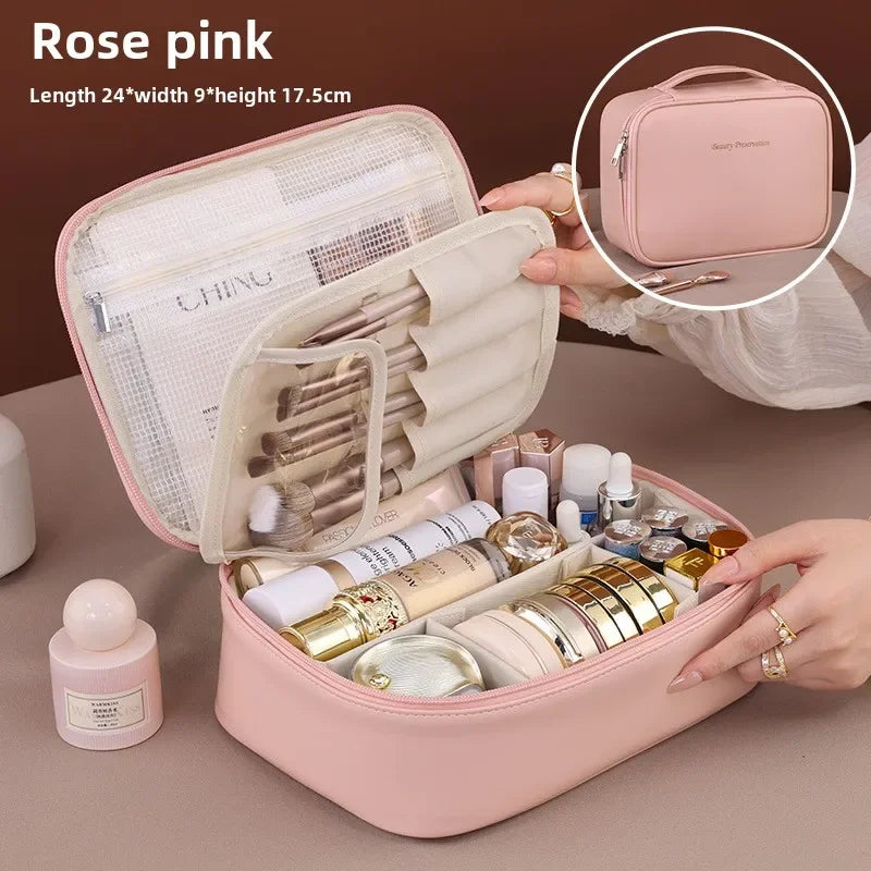 Trousse de Maquillage Femme Cuir PU Grande Capacité — Voyage & Quotidien, 4 Coloris | CLEVI Paris
