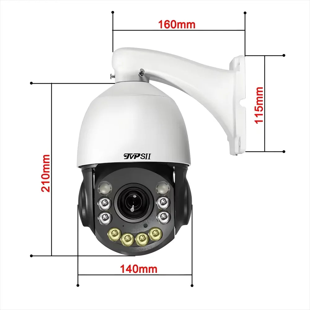 Caméra PTZ Speed Dome 4K 8MP Zoom Optique 54x – Laser IR 200m Vision Nocturne Couleur WiFi – CLEVI Paris