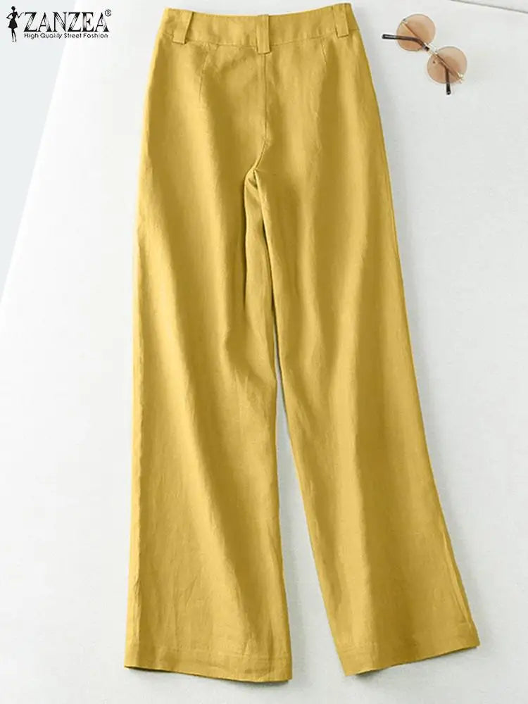 Pantalon Femme Jambe Large Coton Casual Bohème Streetwear Toutes Saisons – CLEVI Paris
