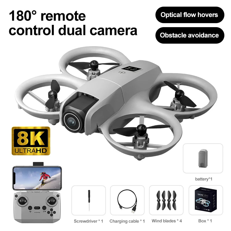 Drone JJRC GT3 8K Double Caméra Réglable 180° – Évitement d'Obstacles, Flux Optique, FPV WiFi & 20 Min de Vol – CLEVI Paris