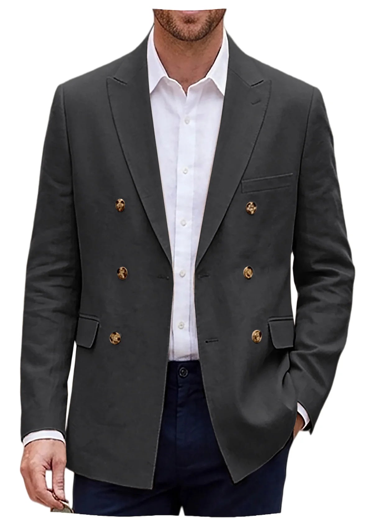 Blazer homme double boutonnage à revers – CLEVI Paris