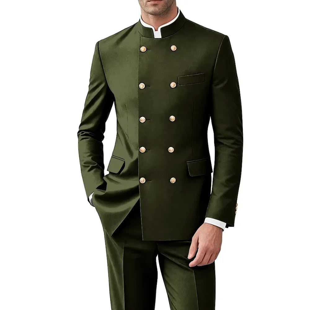 Costume Col Mandarin Homme Croisé – CLEVI Paris