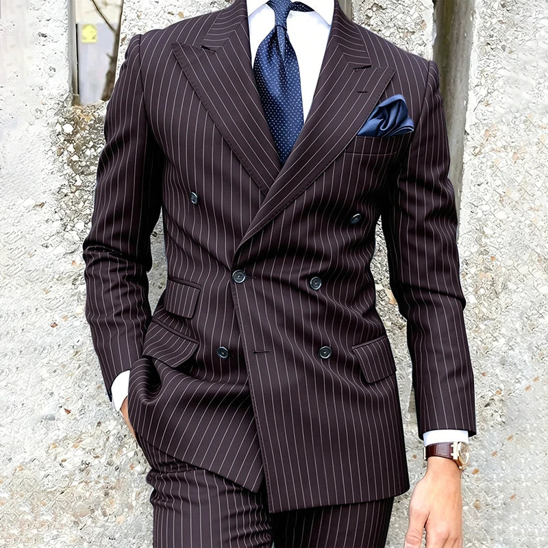 Costume 2 Pièces Homme Double Boutonnage Revers Pointu Slim Fit – CLEVI Paris