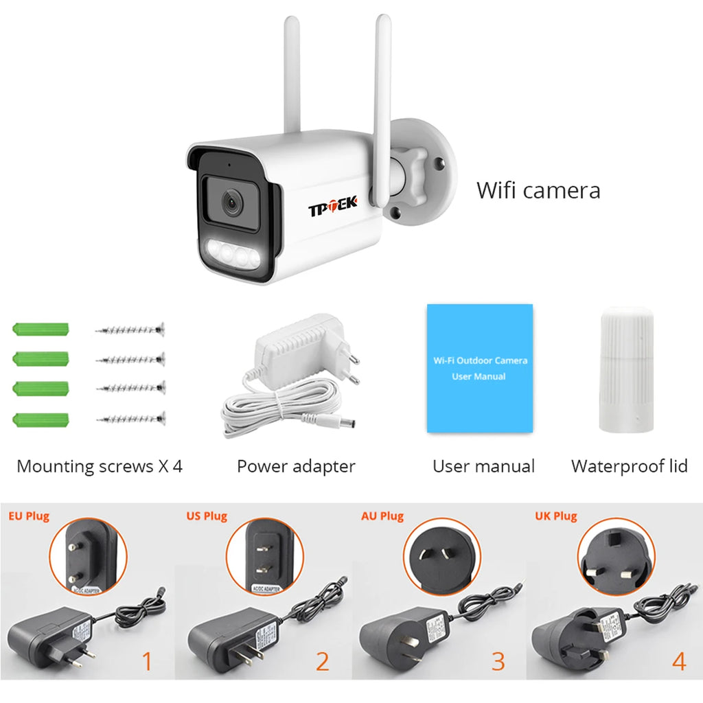 Caméra IP WiFi Extérieure 4K/8MP – Vision Nocturne Couleur, Audio Bidirectionnel, Sirène, IP66, App CamHi – CLEVI Paris