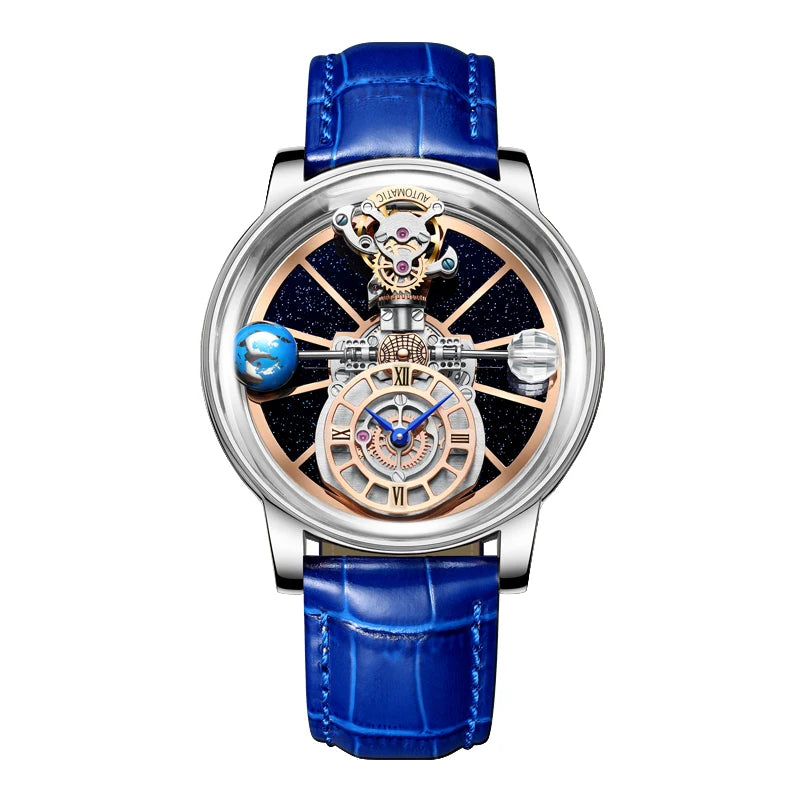 Montre Homme HAEMMER 5015 – Quartz Luxe, Verre Saphir, Bracelet Cuir, Boîtier Acier 45mm